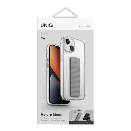 Чехол Uniq Heldro Mount +Band для iPhone 14, прозрачный