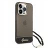 Чехол Guess Translucent Electoplated camera Hard +hand Strap для iPhone 14 Pro, черный