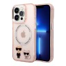 Чехол Lagerfeld Karl&Choupette Hard для iPhone 14 Pro Max, розовый (MagSafe)