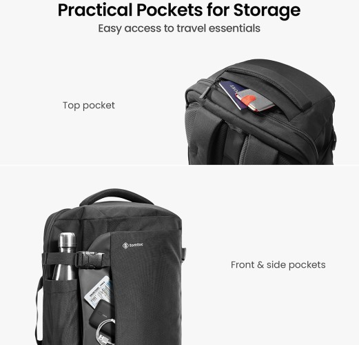 Рюкзак Tomtoc Navigator-T66 Travel Laptop Backpack для ноутбука до 17 дюймов (40 л), черный