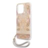 Чехол Guess Flower pattern Hard +Hand cord для iPhone 13 Pro, золотой