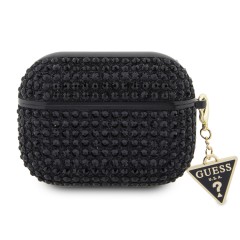 Чехол Guess Diamond Rhinestone with Triangle charm для Airpods Pro, черный