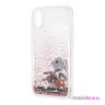 Чехол Karl Lagerfeld Liquid glitter Iconic Patterns для iPhone X/XS, розовый