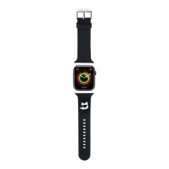 Karl Lagerfeld для Apple Watch 42-41-40 mm ремешок 3D Rubber NFT Choupette head Black