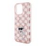 Karl Lagerfeld для iPhone 15 Pro чехол PC/TPU Monogram NFT Choupette Hard Pink