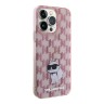 Karl Lagerfeld для iPhone 15 Pro чехол PC/TPU Monogram NFT Choupette Hard Pink