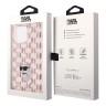 Karl Lagerfeld для iPhone 15 Pro чехол PC/TPU Monogram NFT Choupette Hard Pink