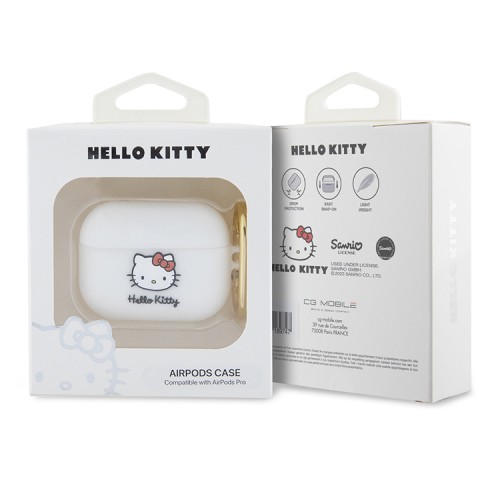 Hello Kitty для Airpods Pro чехол Liquid silicone 3D Rubber Kitty Head White
