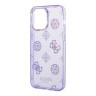 Guess для iPhone 14 Pro чехол PC/TPU Peony glitter Electroplated camera Hard Lilac