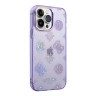 Guess для iPhone 14 Pro чехол PC/TPU Peony glitter Electroplated camera Hard Lilac