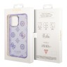 Guess для iPhone 14 Pro чехол PC/TPU Peony glitter Electroplated camera Hard Lilac