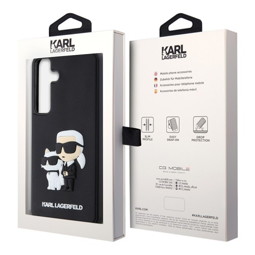 Karl Lagerfeld для Galaxy S24+ чехол 3D Rubber NFT Karl & Choupette Hard Black