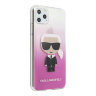 Чехол Karl Lagerfeld Iconic Karl Hard Gradient для iPhone 11 Pro Max, розовый