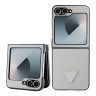Guess для Galaxy Z Flip 6 чехол PU Grained leather Triangle metal logo Beige