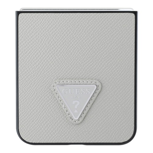 Guess для Galaxy Z Flip 6 чехол PU Grained leather Triangle metal logo Beige