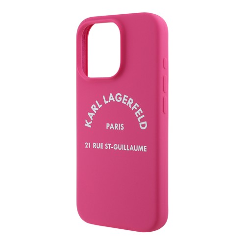 Karl Lagerfeld для iPhone 16 Pro Max чехол Liquid silicone RSG logo Fuchsia