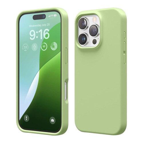 Elago для iPhone 16 Pro Max чехол Soft silicone (Liquid) Pastel Green