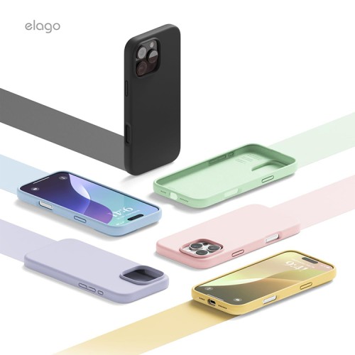 Elago для iPhone 16 Pro Max чехол Soft silicone (Liquid) Pastel Green