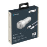 Deppa USB Type-C + USB-A, QC3.0/PD 18W, +кабель USB-C/Lightning MFI 11292