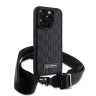 Karl Lagerfeld для iPhone 16 Pro Max чехол Crossbody PU Monogram Metal Plate logo +Strap Hard Black