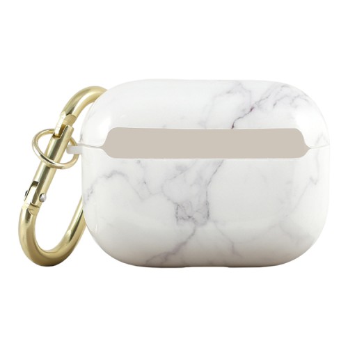 Чехол Guess Marble Effect с кольцом для Airpods Pro, белый