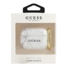 Чехол Guess Marble Effect с кольцом для Airpods Pro, белый