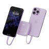 Energea АКБ Bazic GoPower Fusion, 10000 4in1 USB-C+A  +USB-C/Lighning cables PD20W Display, Lavender