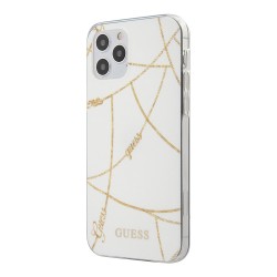 Чехол Guess Gold Chain Design Hard для iPhone 12 Pro Max, белый