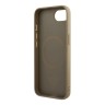 Guess для iPhone 16e чехол PU Grained leather Triangle metal logo Brown (MagSafe)