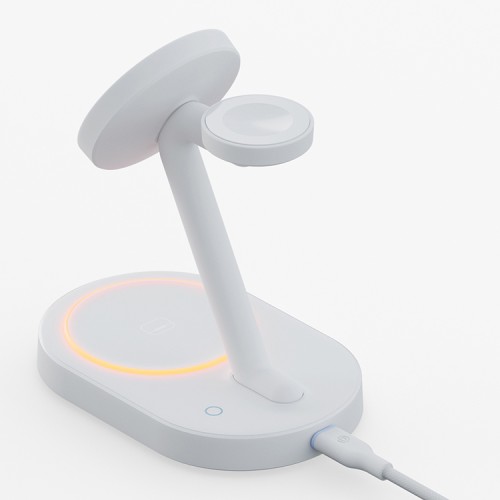 Energea Беспроводное СЗУ Bazic GoMag Station 2, 3-in-1 (with Apple watch charger) Qi2 22.5W White