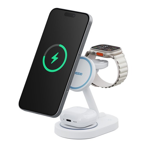 Energea Беспроводное СЗУ Bazic GoMag Station 2, 3-in-1 (with Apple watch charger) Qi2 22.5W White