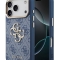 Guess для iPhone 17 Pro чехол PU 4G Big metal logo Gold camera Hard Blue