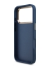Guess для iPhone 17 Pro чехол PU 4G Big metal logo Gold camera Hard Blue
