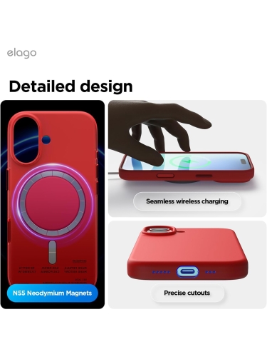 Elago для iPhone 17 чехол Magnetic Silicone Red (MagSafe)