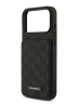 Karl Lagerfeld для iPhone 17 Pro чехол Cardslot Stand PU Saffiano Monogram Plate logo Hard Black