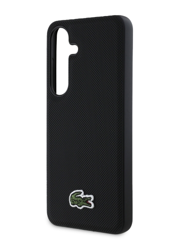 Lacoste для Galaxy S25+ чехол PVC Iconic Woven logo Hard Black (MagSafe)