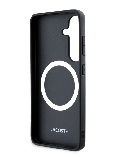 Lacoste для Galaxy S25+ чехол PVC Iconic Woven logo Hard Black (MagSafe)