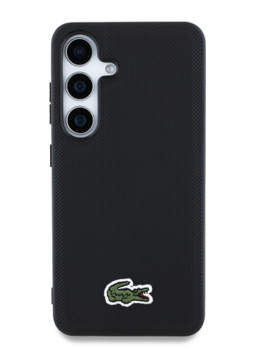 Lacoste для Galaxy S25+ чехол PVC Iconic Woven logo Hard Black (MagSafe)