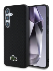 Lacoste для Galaxy S25+ чехол PVC Iconic Woven logo Hard Black (MagSafe)