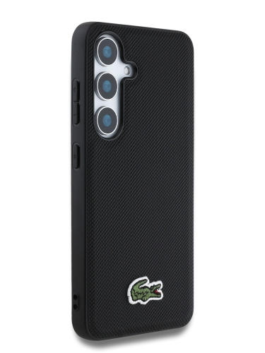 Lacoste для Galaxy S25+ чехол PVC Iconic Woven logo Hard Black (MagSafe)