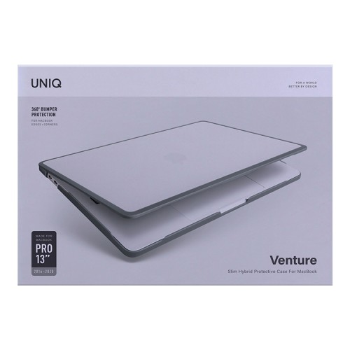 Uniq Venture чехол-накладка для MacBook Pro 13 (2020/19/18), прозрачный матовый+серая рамка