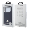 Karl Lagerfeld для iPhone 17 Pro Max чехол PU Saffiano FW NFT Karl&Choupette metal&Cam Blue (MagSafe)