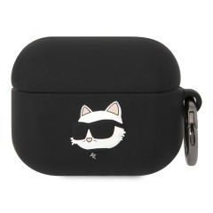 Чехол Lagerfeld Silicone case with ring NFT 3D Choupette для Airpods Pro, черный