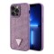 Чехол Guess Diamond Rhinestone Triangle metal logo Hard для iPhone 14 Pro, фиолетовый