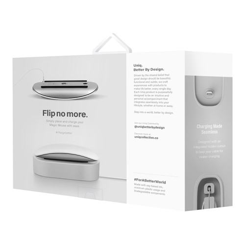 Стенд Uniq NOVA для Apple Magic Mouse | Airpods, Light grey