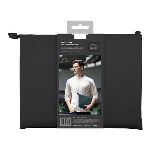 Uniq для ноутбуков 16" чехол LYON RPET fabric Laptop sleeve (snug-fit) Midnight Black