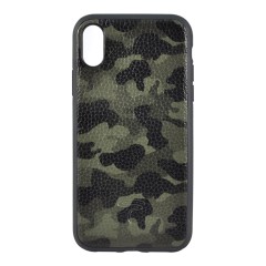 TORIA для iPhone X/XS чехол Камуляж кожаный, черный/хаки