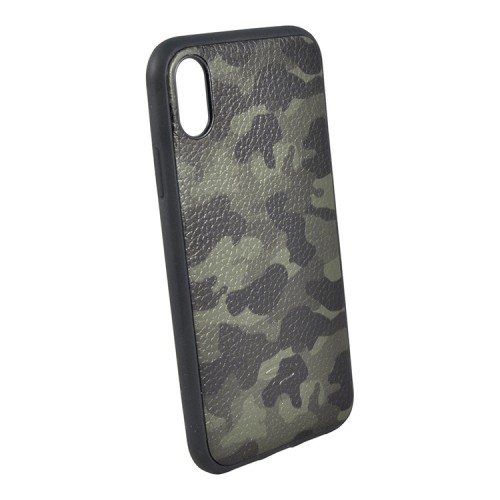 TORIA для iPhone X/XS чехол Камуляж кожаный, черный/хаки