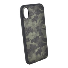 TORIA для iPhone X/XS чехол Камуляж кожаный, черный/хаки
