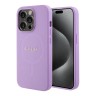 Guess для iPhone 15 Pro Max чехол PU Saffiano with metal logo Hard Purple (MagSafe)